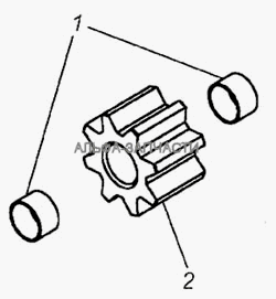 Шестерня ведомая масляного насоса (740.1011030-50 Шестерня ведомая масляного насоса в сборе) 