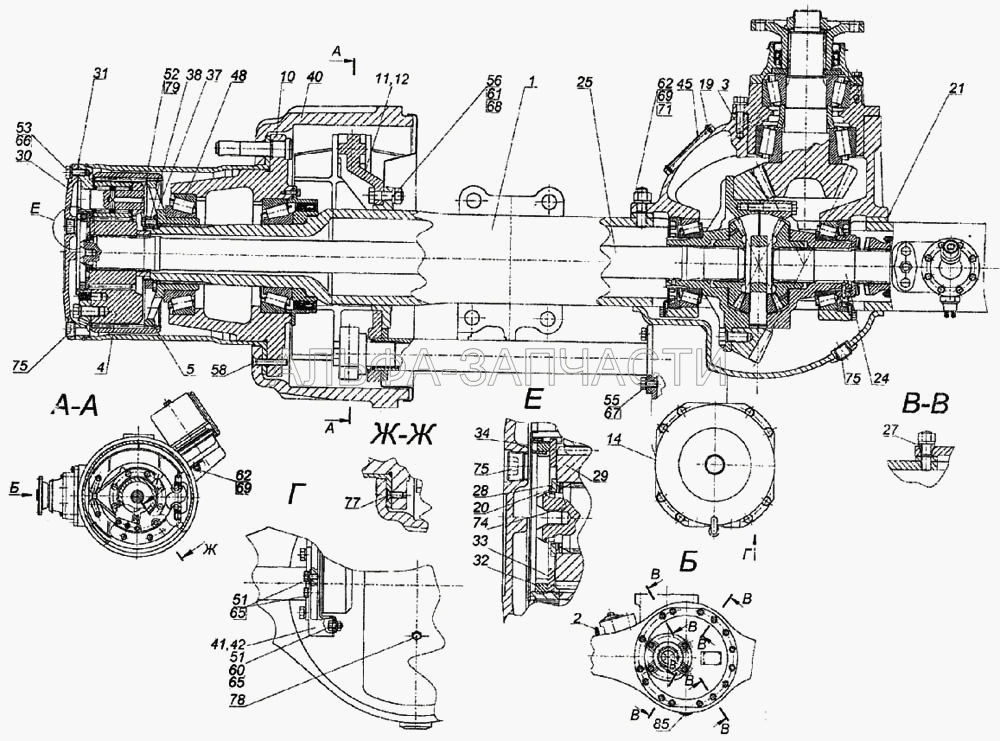 Мост задний (853352 Винт М10х1,25-6gх25) 