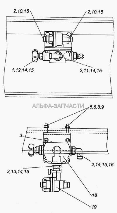 Установка ускорительного клапана  