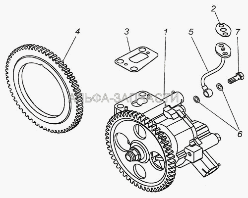 Комплект: насос масляный с шестерней  