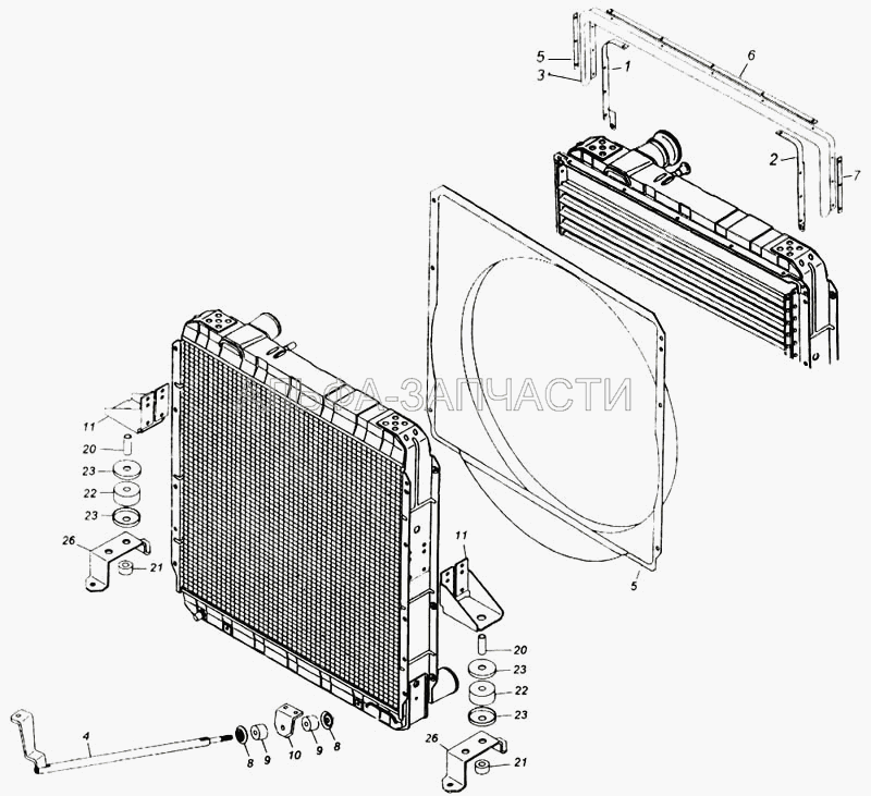 Установка радиатора и уплотнителей радиатора  