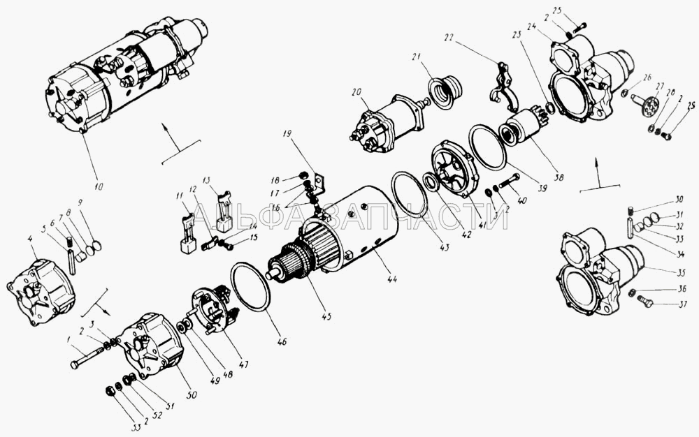 Стартер (СТ142-3708050 Щетка изолированная) 