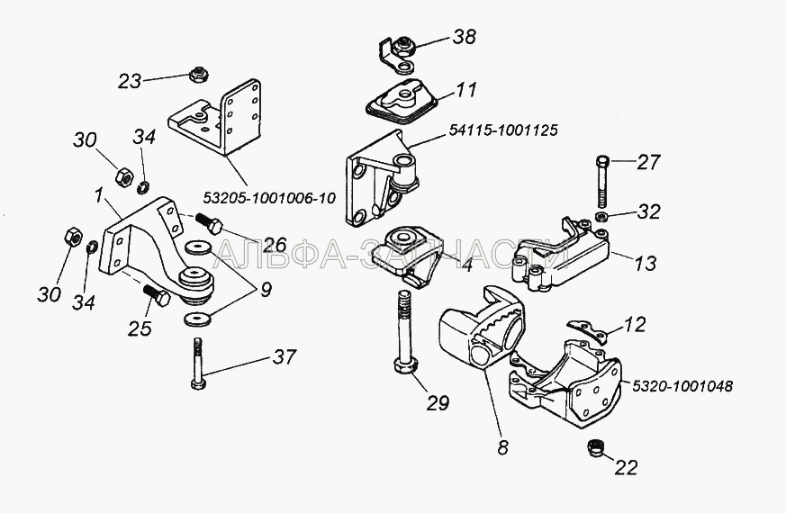 Установка силового агрегата (1/59818/31 Болт М16х1,5-6gх120) 