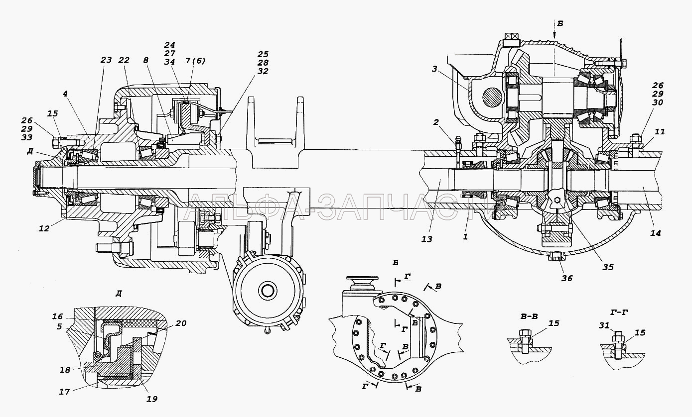 Мост задний (853063 Болт фланцевый М14х1,5-6gх40) 