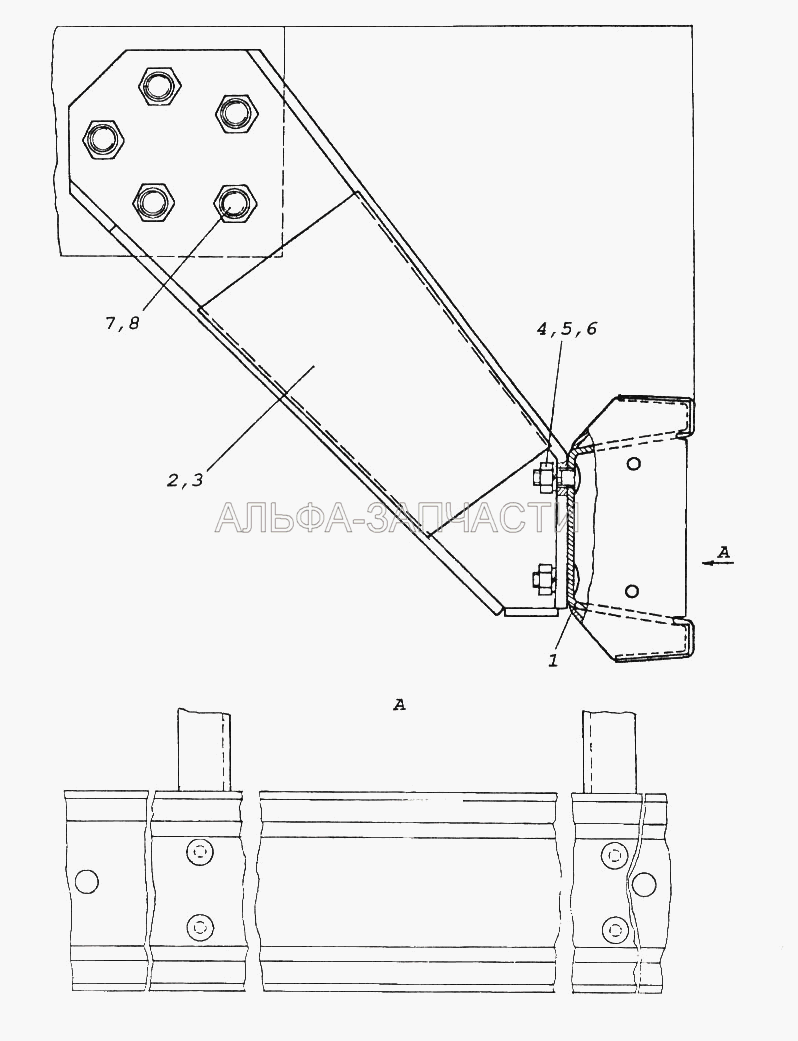 Установка заднего буфера (853050 Болт М20х1,5-6gх45) 