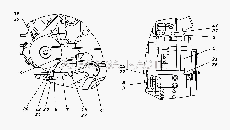 Установка генератора (1/05174/77 Шайба 20 пружинная) 