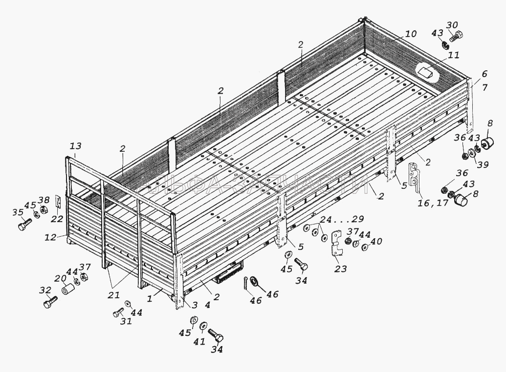 Платформа (53215-8504010-70 Борт передний) 