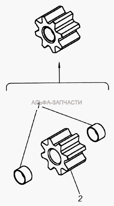 Шестерня ведомая масляного насоса  