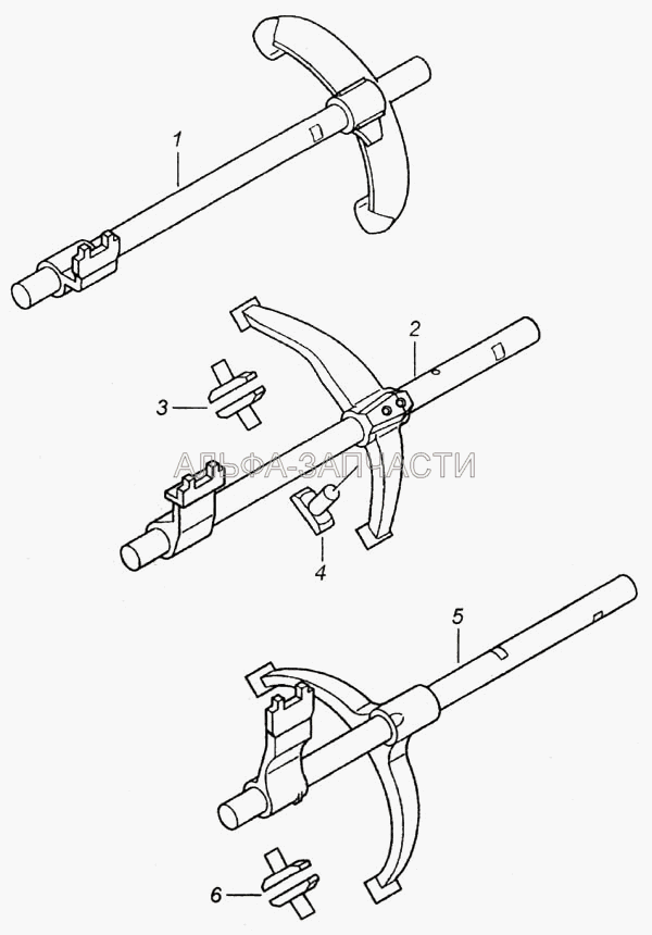 Штоки вилок переключения передач  