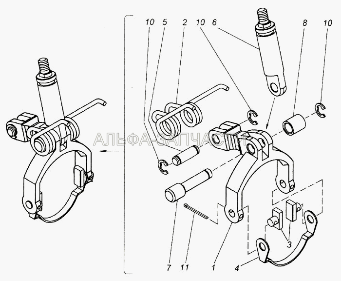 Вилка блокировки (1/10880/76 Шайба стопорная 9х18,5х1,1) 