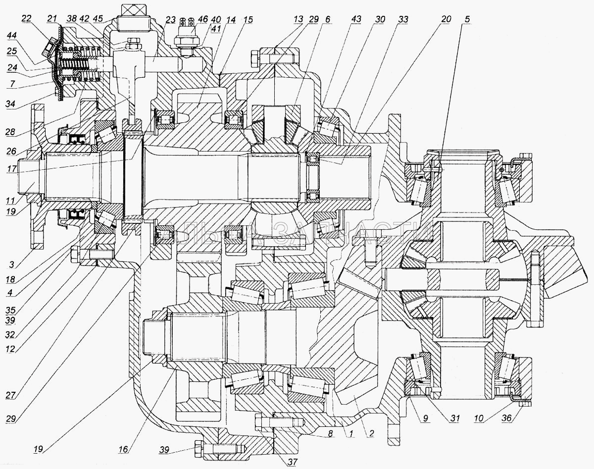 Передача главная среднего моста (1/55407/21 Болт М12х1,25-6gх45) 