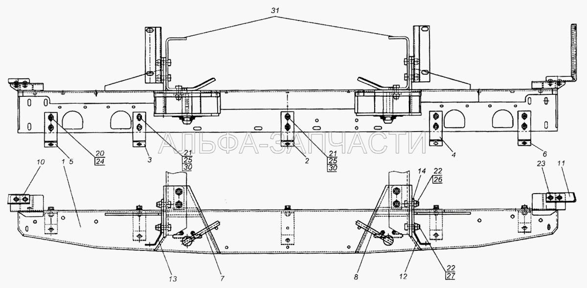 Установка заднего буфера (1/58405/31 Болт М16х1,5-6gх50) 