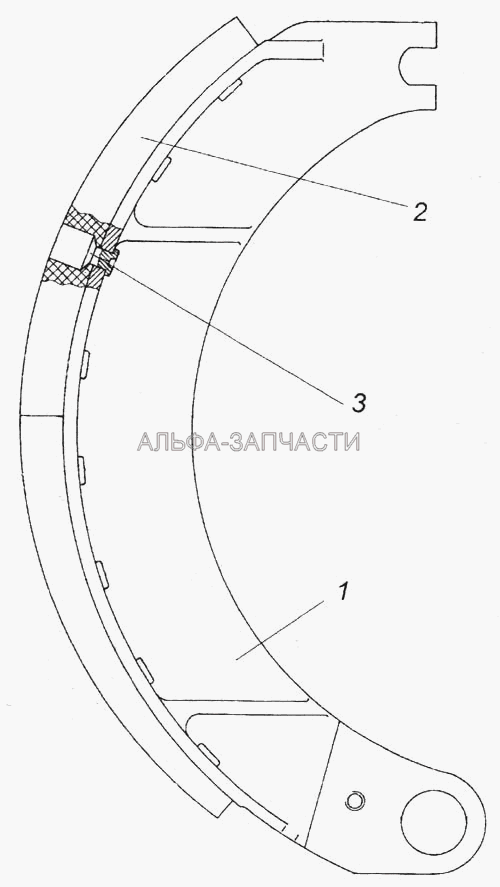 Колодка тормоза с накладками (853658-10 Заклепка 8х12) 