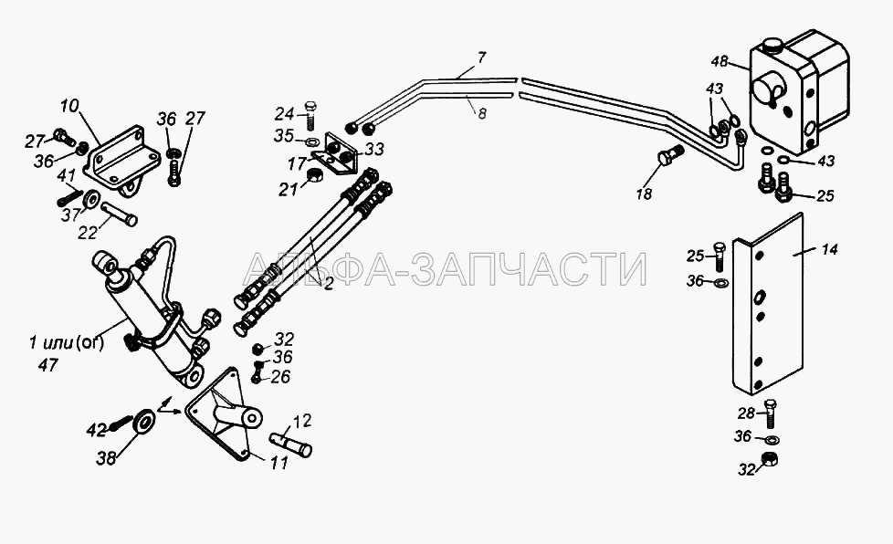 Установка механизма опрокидывания кабины (9645-5004010 Насос) 