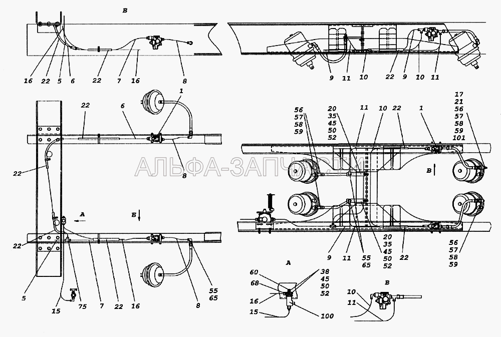 Установка пневмоуправления системой АБС  