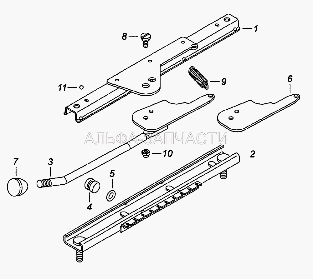 Механизм перемещения сиденья водителя (5320-6804110 Механизм перемещения сиденья водителя правый в сборе) 