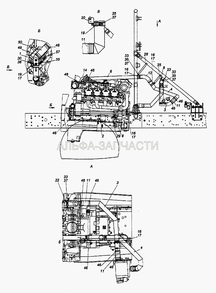 Установка труб теплообменника ретардера (45104130300390 34577/4 рукав L=150 мм фирма James Dawson) 