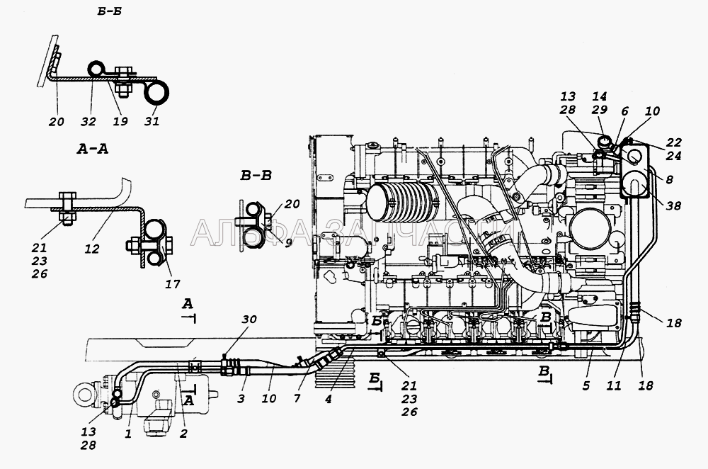 Установка трубопроводов (1/60439/21 Болт М8-6gх35) 