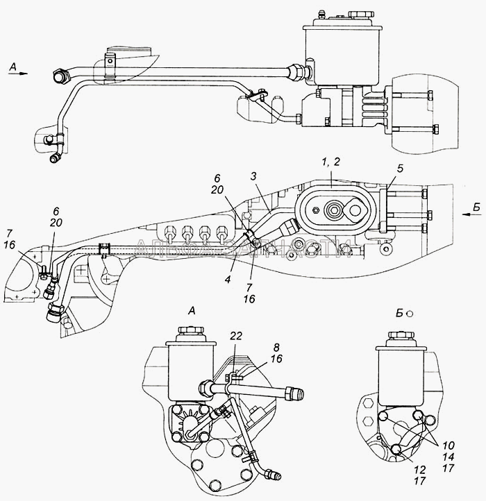 Установка насоса рулевого усилителя (1/59718/21 Болт М10х1,25-6gх100) 