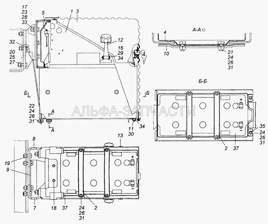 Установка аккумуляторных батарей (1/21640/11 Гайка М14х1,5-6Н) 