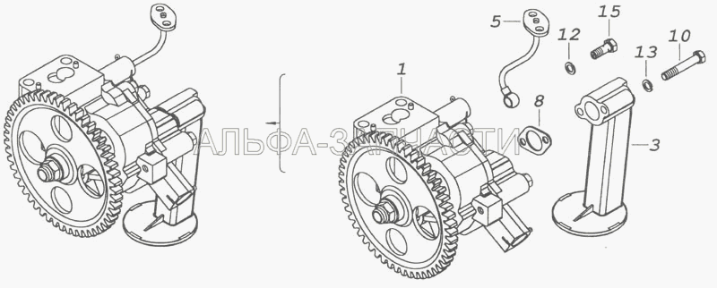 740.11-1011005-10 Масляный насос с маслозаборником в сборе  