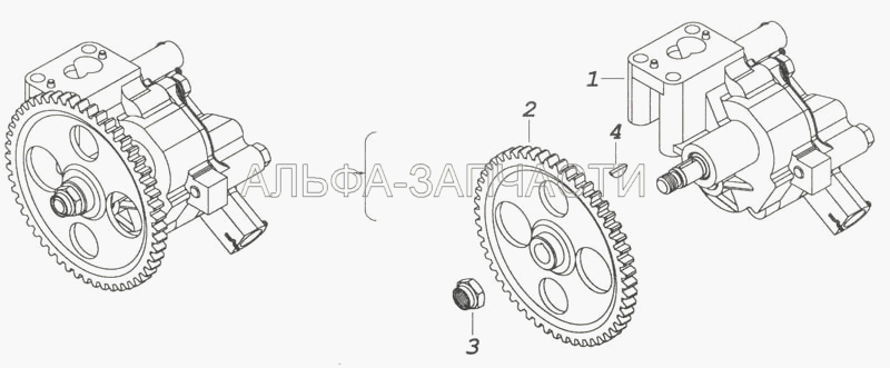 740.11-1011010 Масляный насос с шестерней (740.11-1011014 Насос масляный в сборе) 