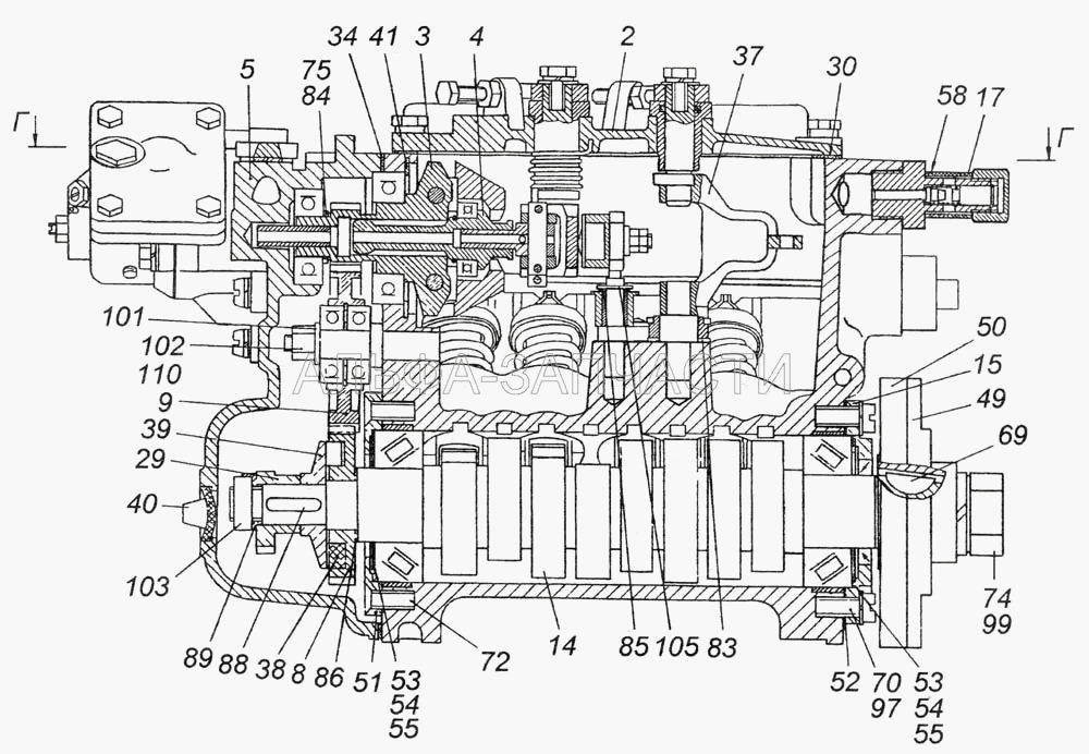 337.1111005-20 Насос топливный высокого давления (332.1106010 Топливный насос низкого давления) 