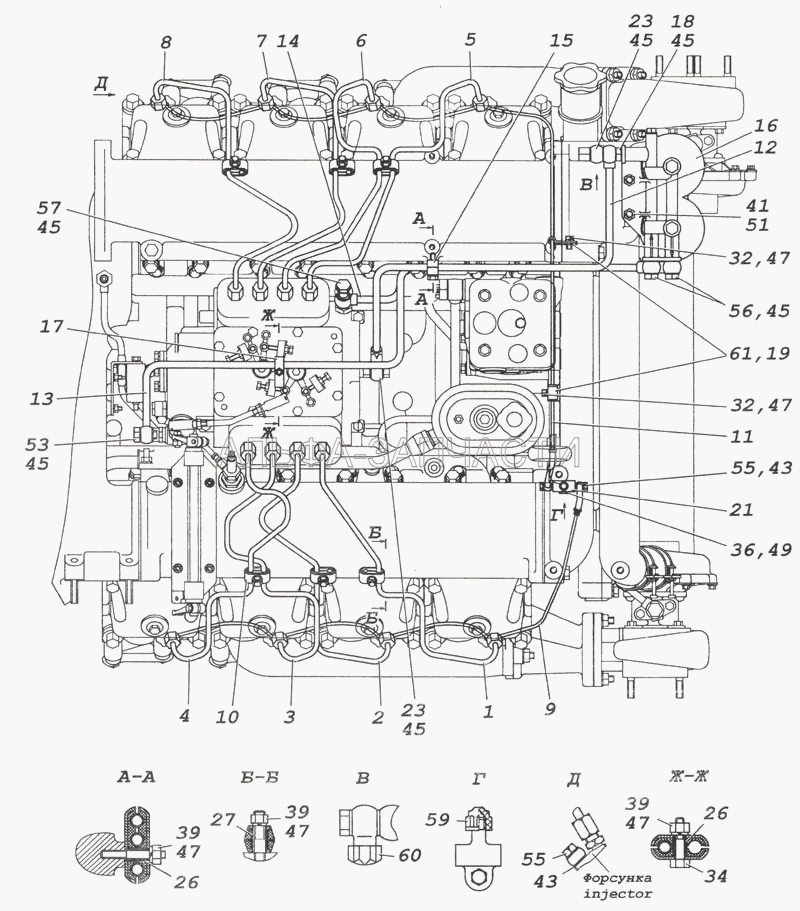 740.21-1104000 Установка топливопроводов (1/26014/73 Шайба 10 волнистая) 