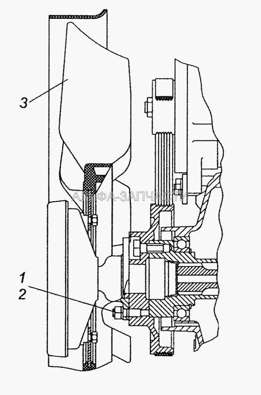 740.62-1308005-10 Установка вентилятора с вязкостной муфтой  