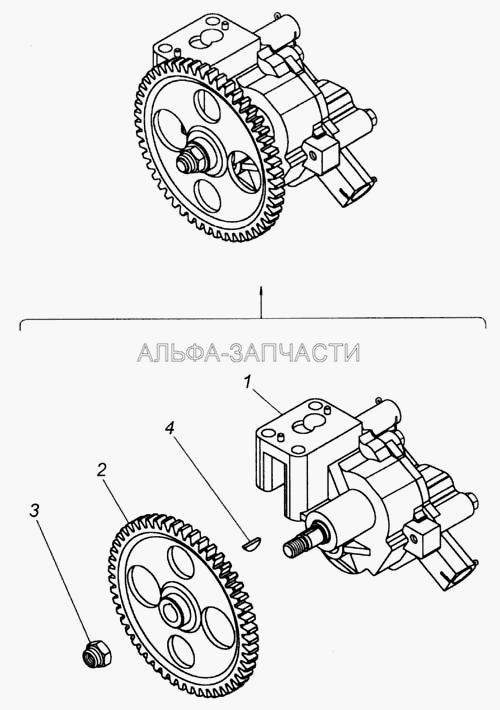 Масляный насос с шестерней в сборе  