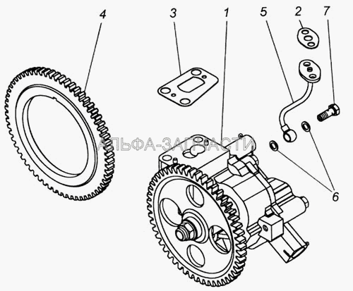 Комплект: насос масляный с шестерней (для запасных частей)  