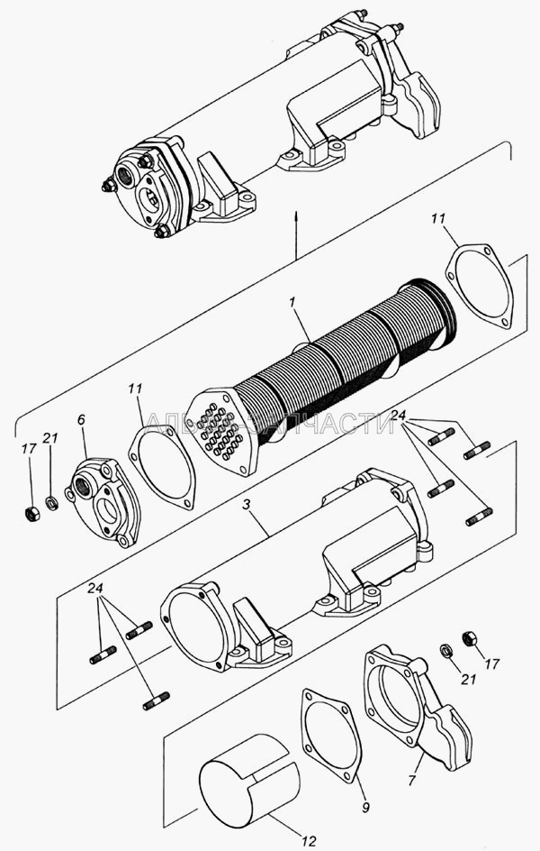 Теплообменник масляный (740.20-1013200 Теплообменник масляный) 