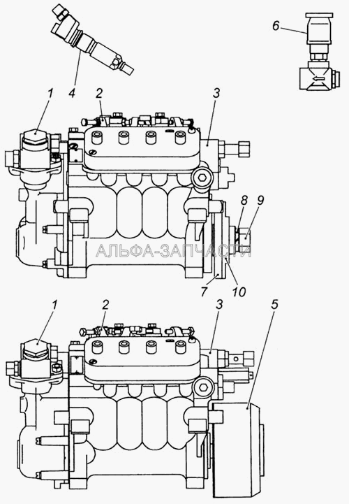 Система питания двигателя (ТНВД и форсунка) (333.1121010-10 Муфта опережения впрыскивания топлива) 