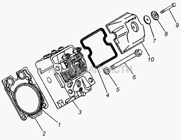 Газораспределительный механизм (740.1003010-20 Головка цилиндра в сборе) 