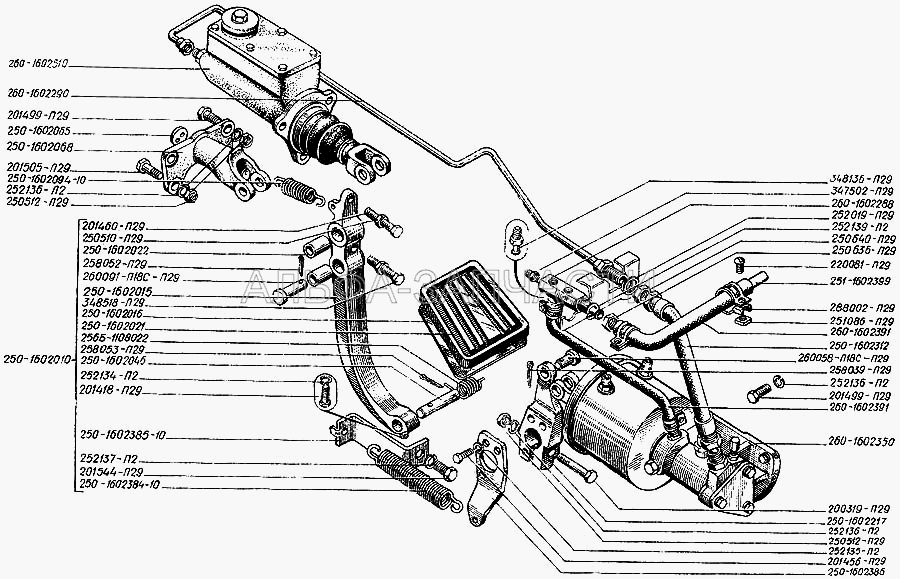 Привод управления сцеплением (250510-П29 Гайка М8) 