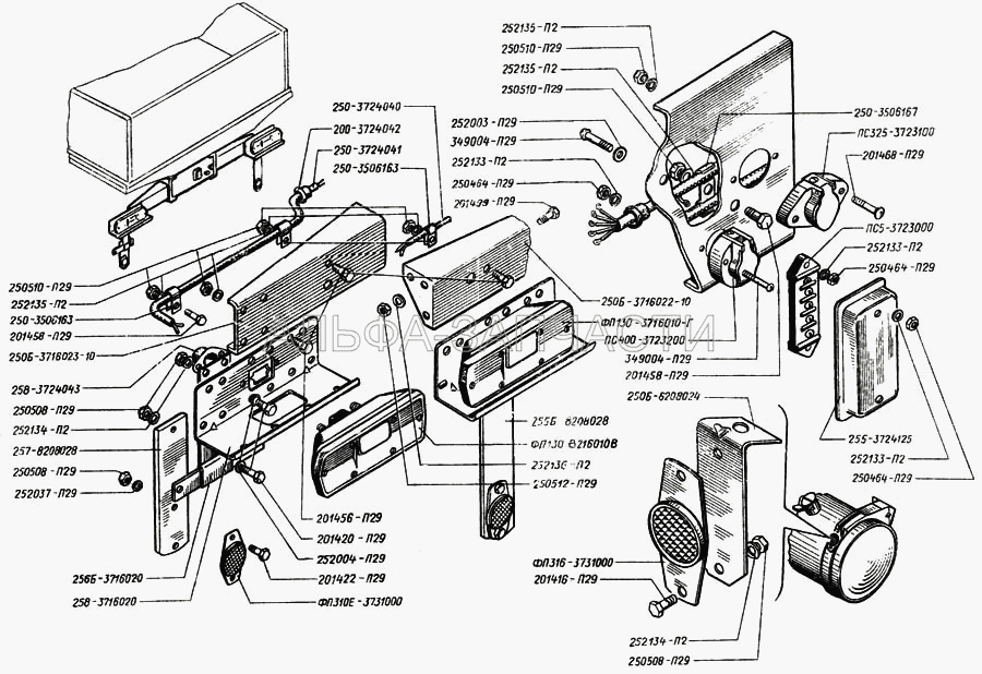 Установка приборов световых задних (252003-П29 Шайба 5) 