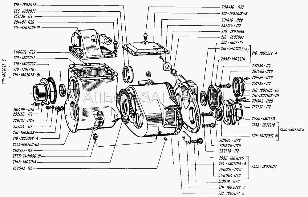 Картеры и крышки коробки раздаточной (210-1802028-Б1 Крышка переднего картера) 