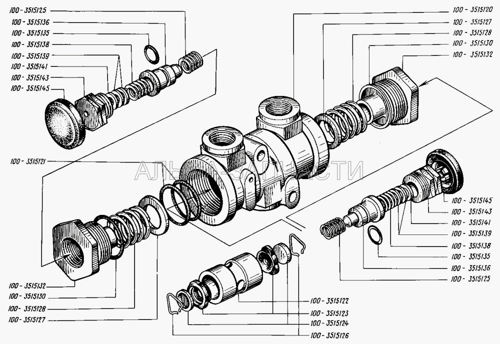 Клапан защитный двойной (100-3515130 Кольцо 40х2) 