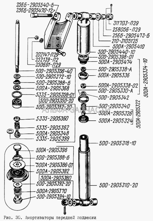 Амортизаторы передней подвески (500-2905006-01 Амортизатор в сборе) 