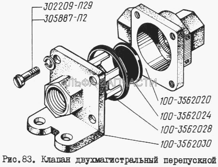 Клапан двумагистральный перепускной  