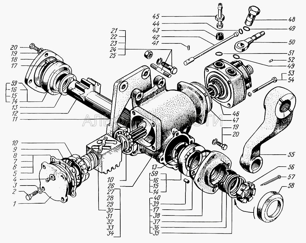 Механизм рулевой с распределителем (6510-3400015 Механизм рулевой с кронштейном) 