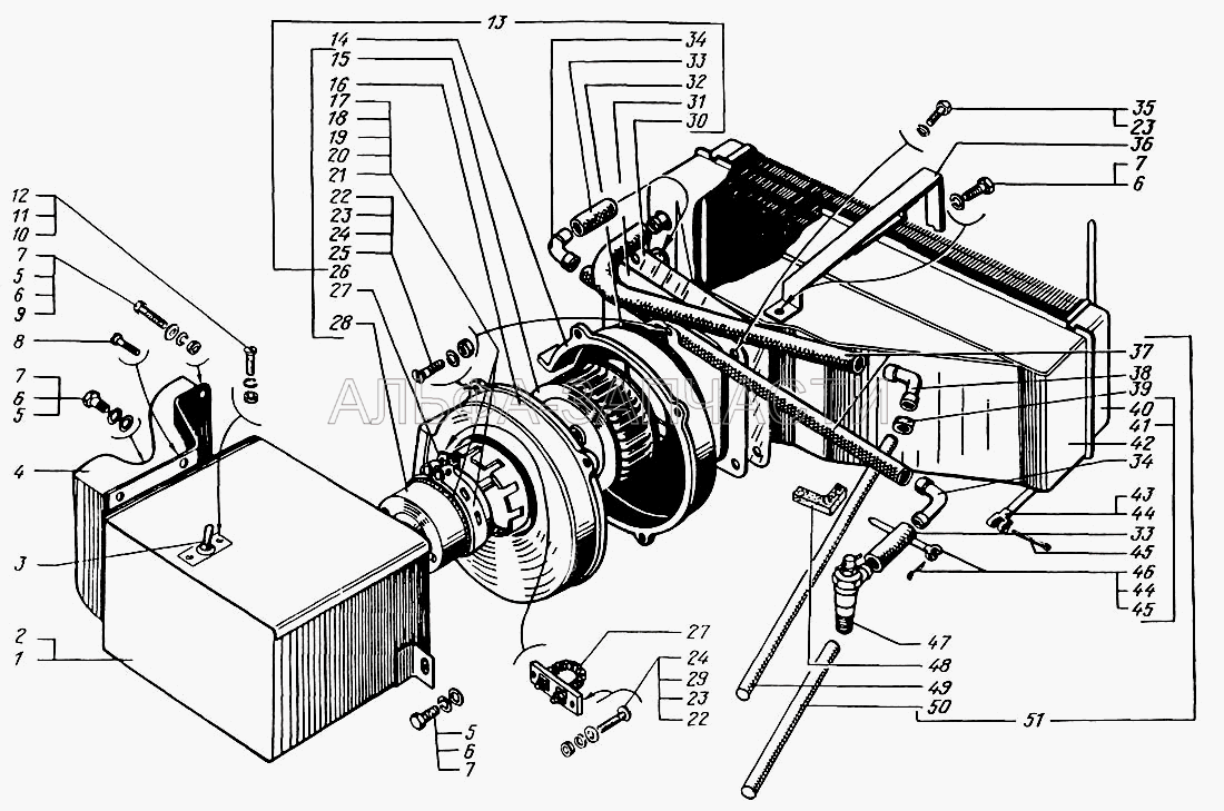 Отопитель кабины дополнительный и шланги (250462 Гайка М4х0,7) 