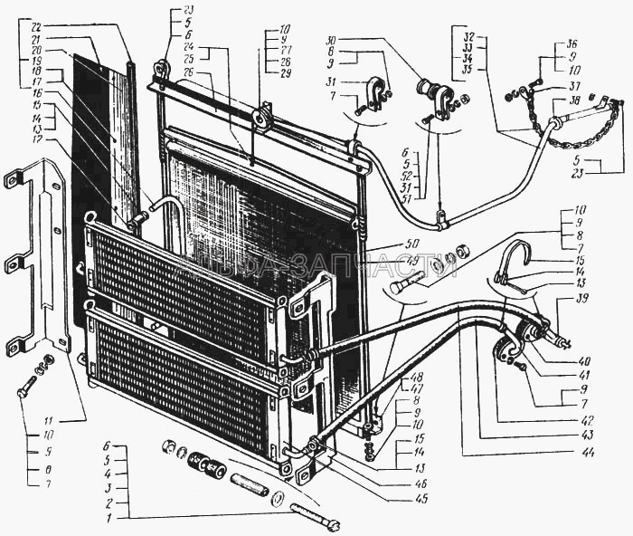 Шторка радиатора. Масляные радиаторы (250462-П29 Гайка М4х0,7) 