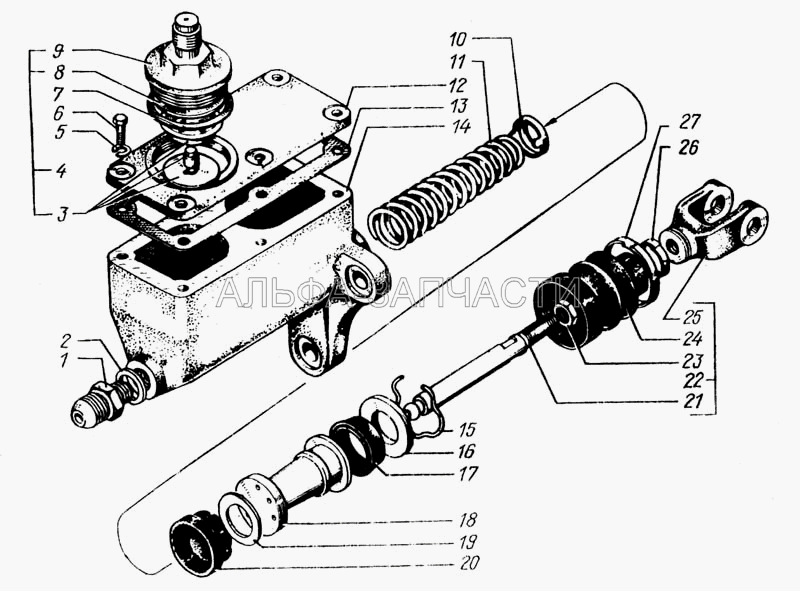 Главный цилиндр выключения сцепления (250-1602568 Толкатель поршня) 