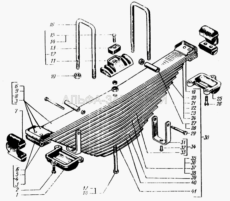 Рессоры передние (219-2902624 Буфер рессоры) 