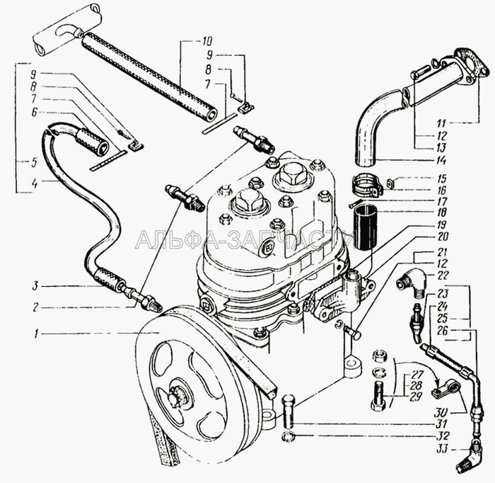 Установка и привод компрессора (201458-П29 Болт М8х1,25х25) 