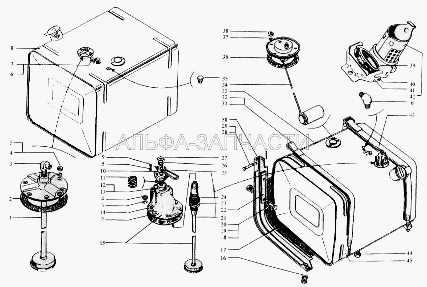 Баки топливные, топливопроводы (6505-1101104 Кронштейн бака) 