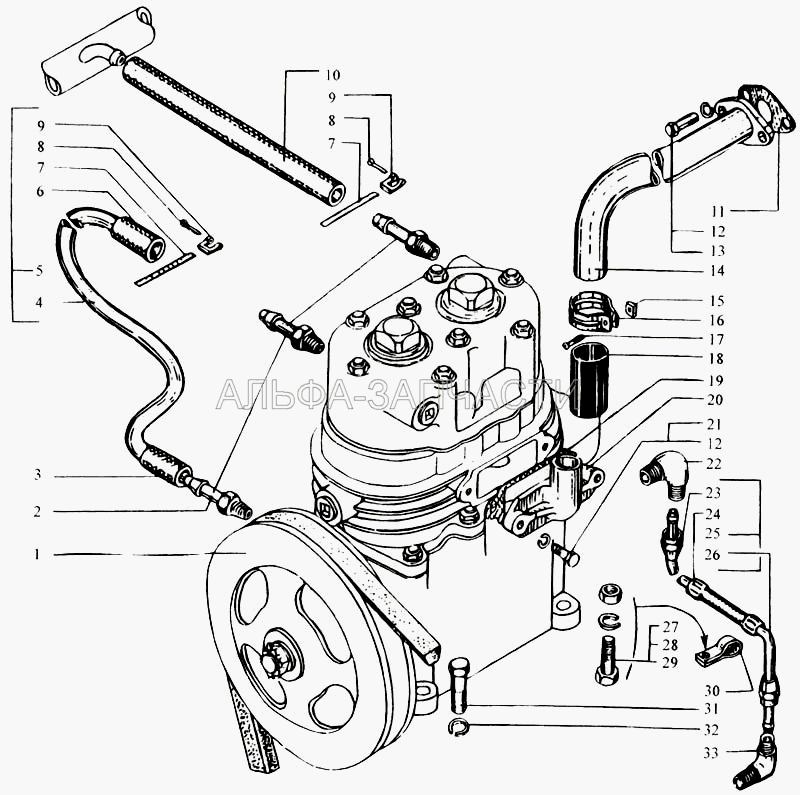 Установка и привод компрессора (201454-П29 Болт М8х1,25х16) 