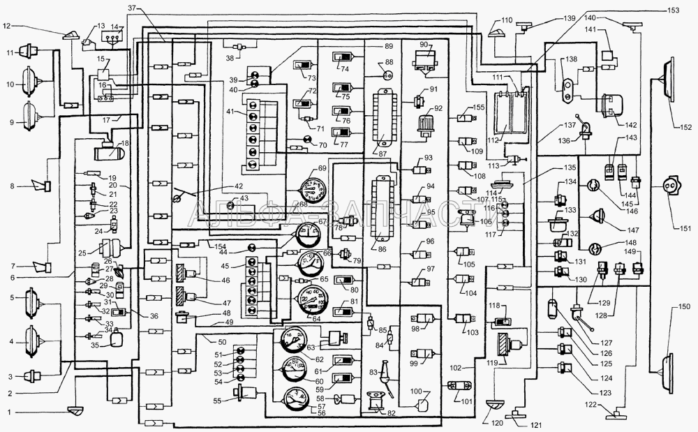 Схема электрооборудования (738.3747-20 Реле стартера) 