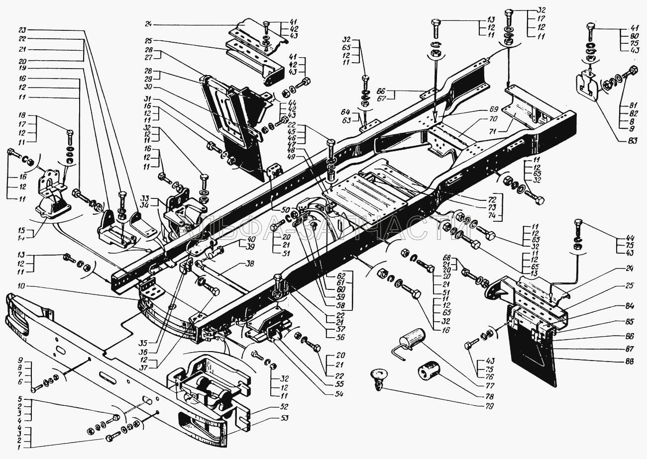 Рама (6443-2801080 Поперечина №1) 